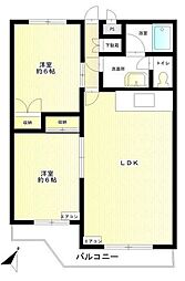 サンライズコーポ 2LDKの間取図画像