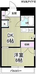 KeepL武蔵小金井 1DKの間取図画像