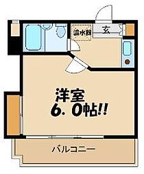 鍋屋ビルアネックス国領 1Kの間取図画像