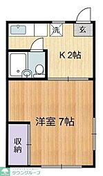 グリーンタウン前原 ワンルームの間取図画像