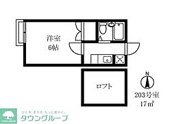 和光ハイツ 1Kの間取図画像