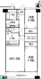 アンソレイユ武蔵野 2LDKの間取図画像