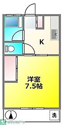 スカイハイツ 1Kの間取図画像