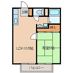 リバティーハウス 1LDKの間取図画像