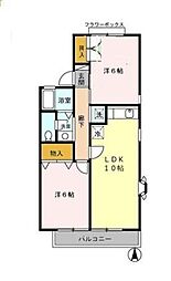 セジュール・モローA 2LDKの間取図画像