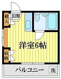 メゾン美由樹 4階ワンルームの間取り