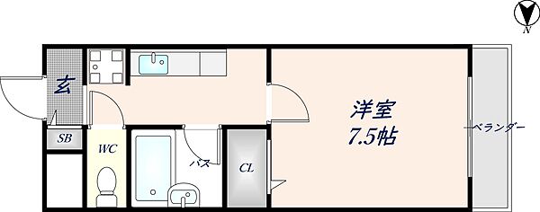 カデンツァK 407｜大阪府東大阪市菱江2丁目(賃貸マンション1K・4階・23.39㎡)の写真 その2