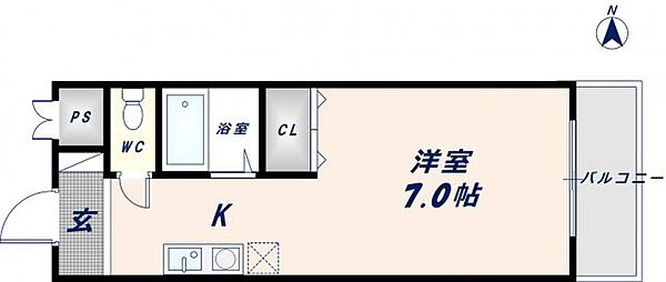 大阪府東大阪市長堂3丁目(賃貸マンション1K・4階・21.32㎡)の写真 その3