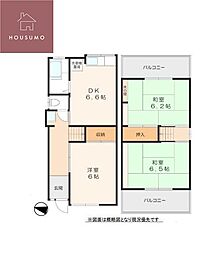 五条町1-8貸家 1階3DKの間取り