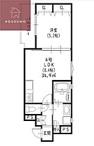 クリエオーレ津の辺町I 304 ｜ 大阪府大東市南津の辺町21-34（賃貸アパート1LDK・3階・34.90㎡） その2