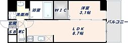 Osaka Metro千日前線 今里駅 徒歩4分の賃貸マンション 8階1LDKの間取り