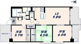 大阪府東大阪市森河内西2丁目（賃貸マンション3LDK・8階・67.21㎡） その2