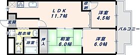 大阪府東大阪市西堤本通東2丁目（賃貸マンション3LDK・6階・61.00㎡） その2