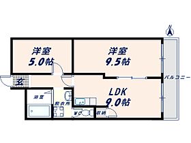 大阪府東大阪市足代2丁目（賃貸マンション2LDK・5階・44.54㎡） その2