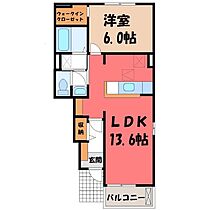 茨城県筑西市玉戸（賃貸アパート1LDK・1階・46.06㎡） その2