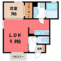 栃木県栃木市片柳町4丁目（賃貸アパート1LDK・1階・31.56㎡） その2