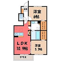 栃木県栃木市平柳町3丁目（賃貸アパート2LDK・1階・53.54㎡） その2