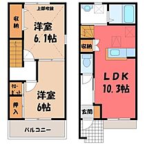 茨城県結城市大字結城（賃貸テラスハウス2LDK・1階・57.10㎡） その2