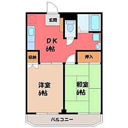 メゾン白銀556 2DKの間取図画像