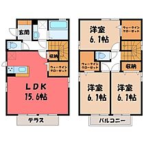 栃木県小山市三峯1丁目（賃貸一戸建3LDK・1階・89.42㎡） その2