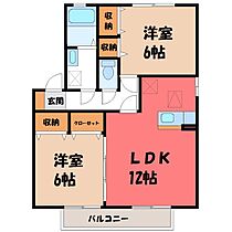 栃木県下都賀郡野木町大字丸林（賃貸アパート2LDK・2階・59.20㎡） その2