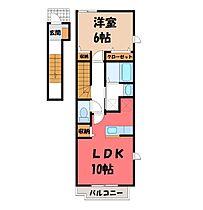 栃木県栃木市平柳町1丁目（賃貸アパート1LDK・2階・42.80㎡） その2