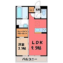 栃木県小山市城東2丁目（賃貸アパート1LDK・3階・33.39㎡） その2