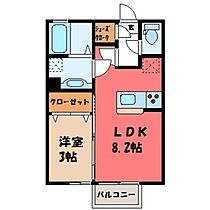 栃木県栃木市川原田町（賃貸アパート1LDK・2階・29.25㎡） その2