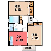 栃木県小山市大字雨ケ谷新田（賃貸アパート2K・1階・42.70㎡） その2