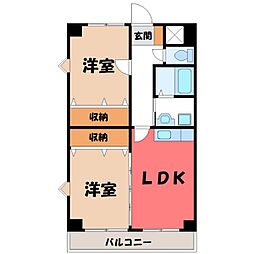 メゾングリーンモール II 6階2LDKの間取り