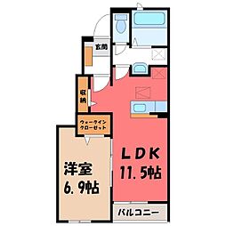 アンフィニ 1階1LDKの間取り