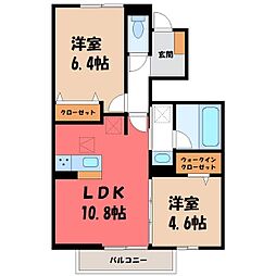 ファミリア 1階2LDKの間取り