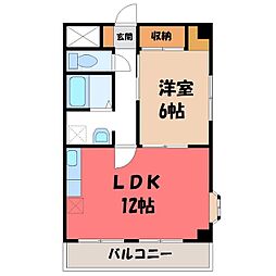 セントラル安田 1LDKの間取図画像