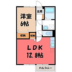 エヴァハウス 1LDKの間取図画像