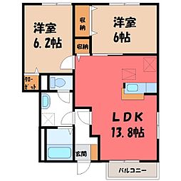 プリマヴェラ 2LDKの間取図画像