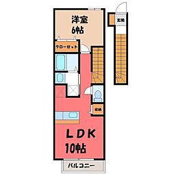 グランパズドリーム砺波3 1LDKの間取図画像