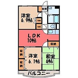 ユーミーパークヒルズ2 3LDKの間取図画像