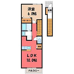ミモザ 1LDKの間取図画像