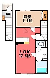 (仮)横倉新築アパート 1LDKの間取図画像