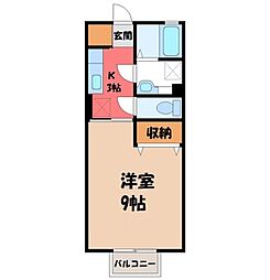 デジール1 1Kの間取図画像