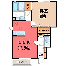 フォレステージA 1LDKの間取図画像