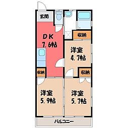 ハイツSK 3DKの間取図画像