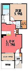 間々田新築アパート(仮) 1LDKの間取図画像