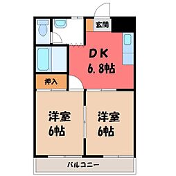 メゾン・アーリー 2DKの間取図画像