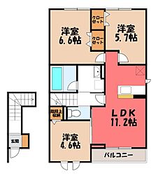 Dブルー・東城南 3LDKの間取図画像