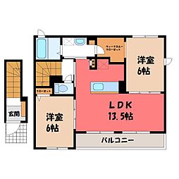 ミルト 2LDKの間取図画像