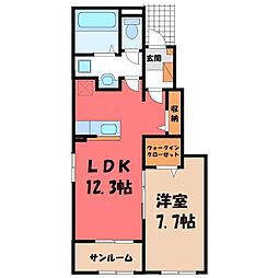 イスラ フェリス 1LDKの間取図画像