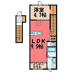 ファブール 1LDKの間取図画像