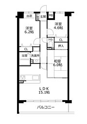 リベール加古川南 3LDKの間取図画像