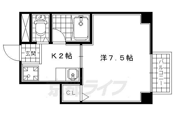 京都府宇治市槇島町(賃貸マンション1K・1階・24.85㎡)の写真 その2